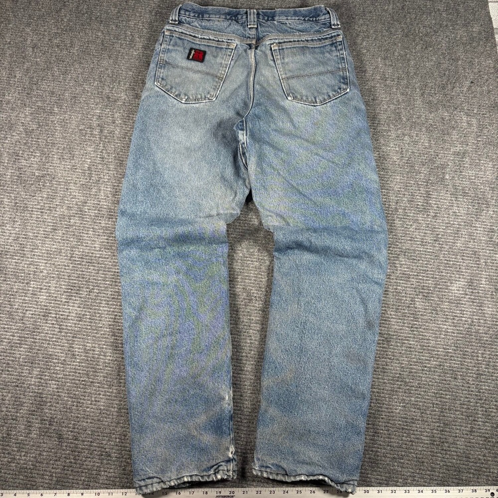 Wrangler Riggs Workwear Jeans Mens 32x32 Blue Fair Flannel Lined 3W055TH